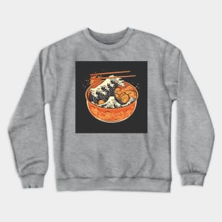 Ramen Noodles Great Wave Off Kanagawa Hokusai Crewneck Sweatshirt